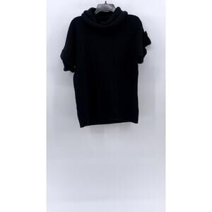 GENFINS COLLECTION Women's Black Knit Cowl-Neck Short Sleeve Top SZ 48(USXL)